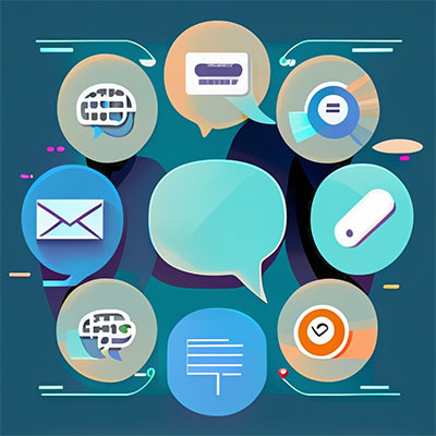 Visuals showcasing diverse communication channels email chat SMS being enhanced by ChatGPTs intelligent conversational capabilities.